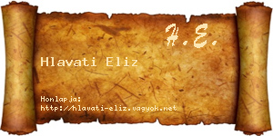 Hlavati Eliz névjegykártya